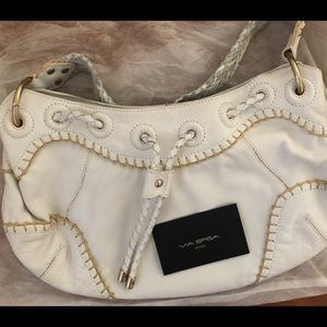 Via Spiga white leather handbag